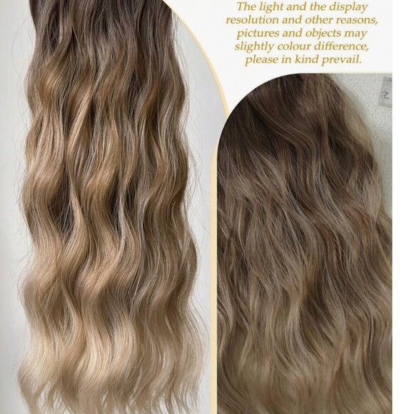 CLIP IN HAIR EXTENSIONS -Luxury Balayage / Ombre Soft Blonde in Curly … - Picture 5 of 7
